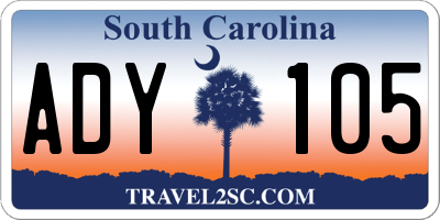 SC license plate ADY105