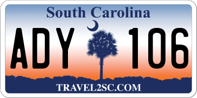 SC license plate ADY106