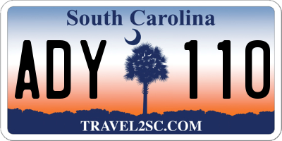 SC license plate ADY110