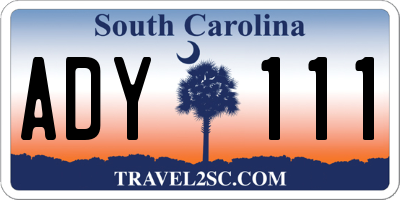 SC license plate ADY111