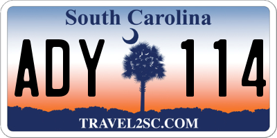 SC license plate ADY114