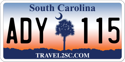 SC license plate ADY115