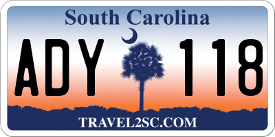 SC license plate ADY118