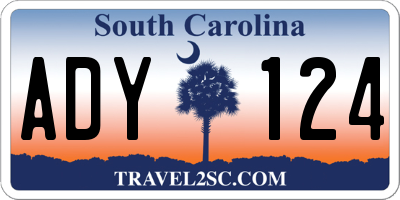 SC license plate ADY124