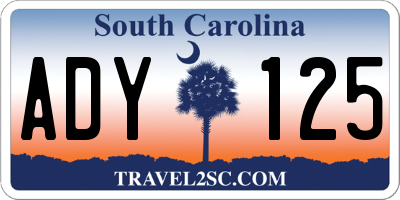 SC license plate ADY125