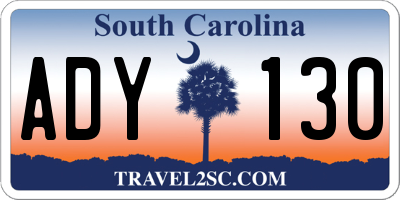 SC license plate ADY130
