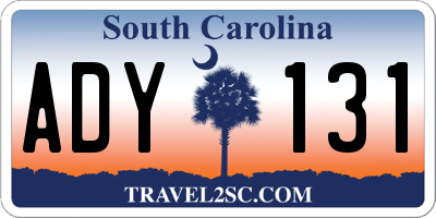 SC license plate ADY131