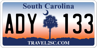 SC license plate ADY133