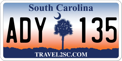 SC license plate ADY135