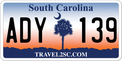 SC license plate ADY139