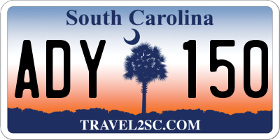 SC license plate ADY150