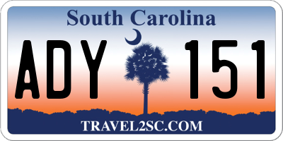 SC license plate ADY151