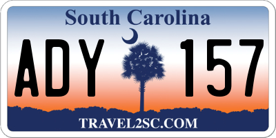 SC license plate ADY157