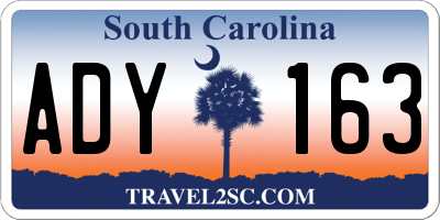 SC license plate ADY163