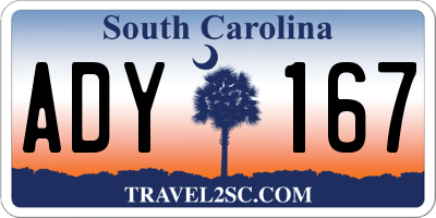 SC license plate ADY167