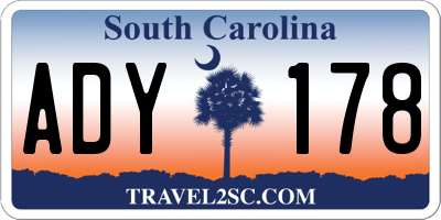 SC license plate ADY178