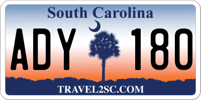 SC license plate ADY180