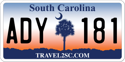 SC license plate ADY181