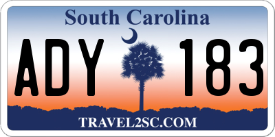 SC license plate ADY183