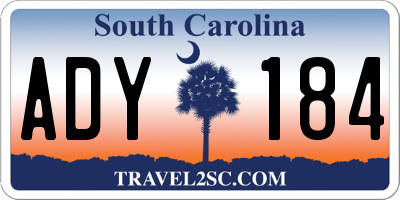 SC license plate ADY184