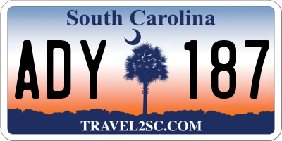 SC license plate ADY187