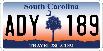 SC license plate ADY189