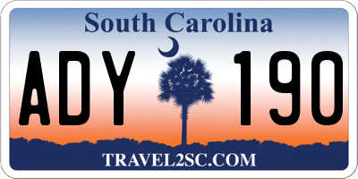 SC license plate ADY190