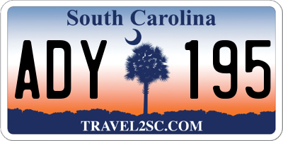 SC license plate ADY195