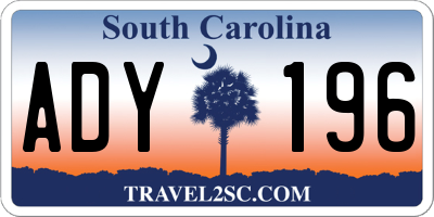 SC license plate ADY196