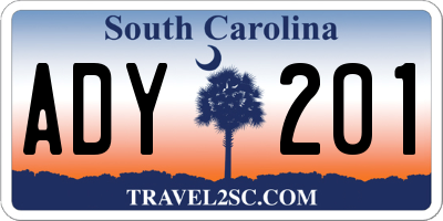 SC license plate ADY201