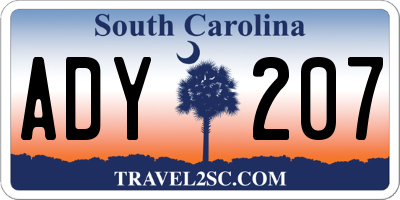 SC license plate ADY207
