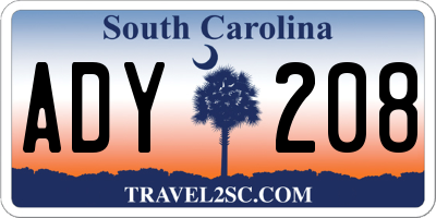 SC license plate ADY208