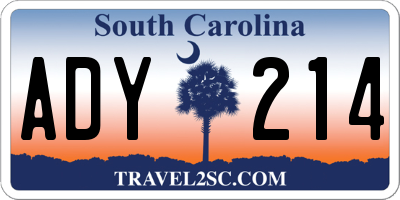 SC license plate ADY214