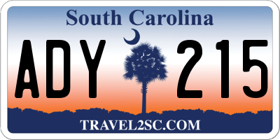SC license plate ADY215