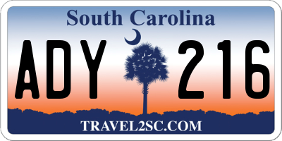 SC license plate ADY216