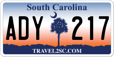 SC license plate ADY217