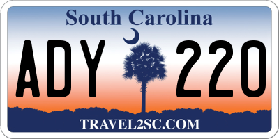 SC license plate ADY220