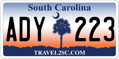 SC license plate ADY223