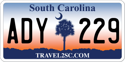 SC license plate ADY229