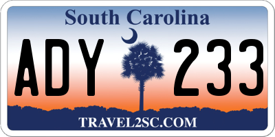 SC license plate ADY233