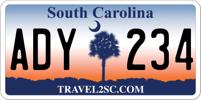 SC license plate ADY234