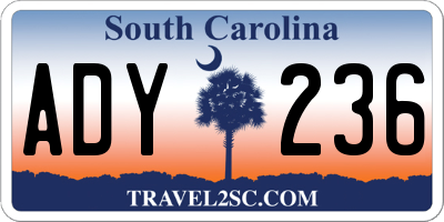 SC license plate ADY236