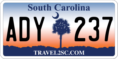 SC license plate ADY237