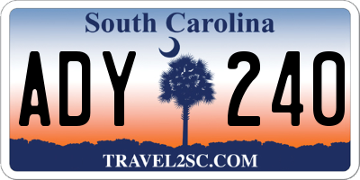 SC license plate ADY240