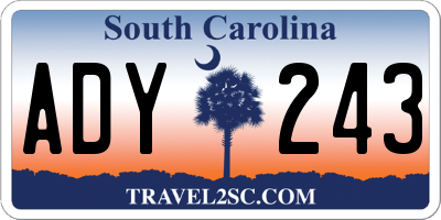 SC license plate ADY243