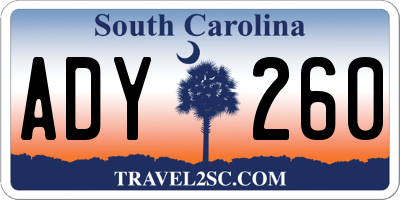 SC license plate ADY260