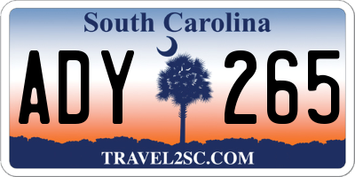 SC license plate ADY265