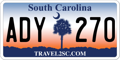 SC license plate ADY270