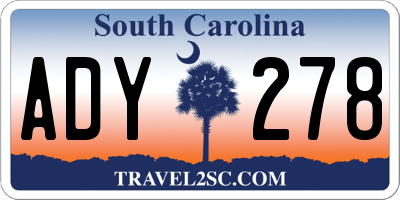 SC license plate ADY278