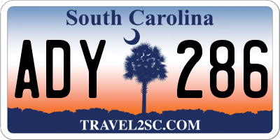 SC license plate ADY286